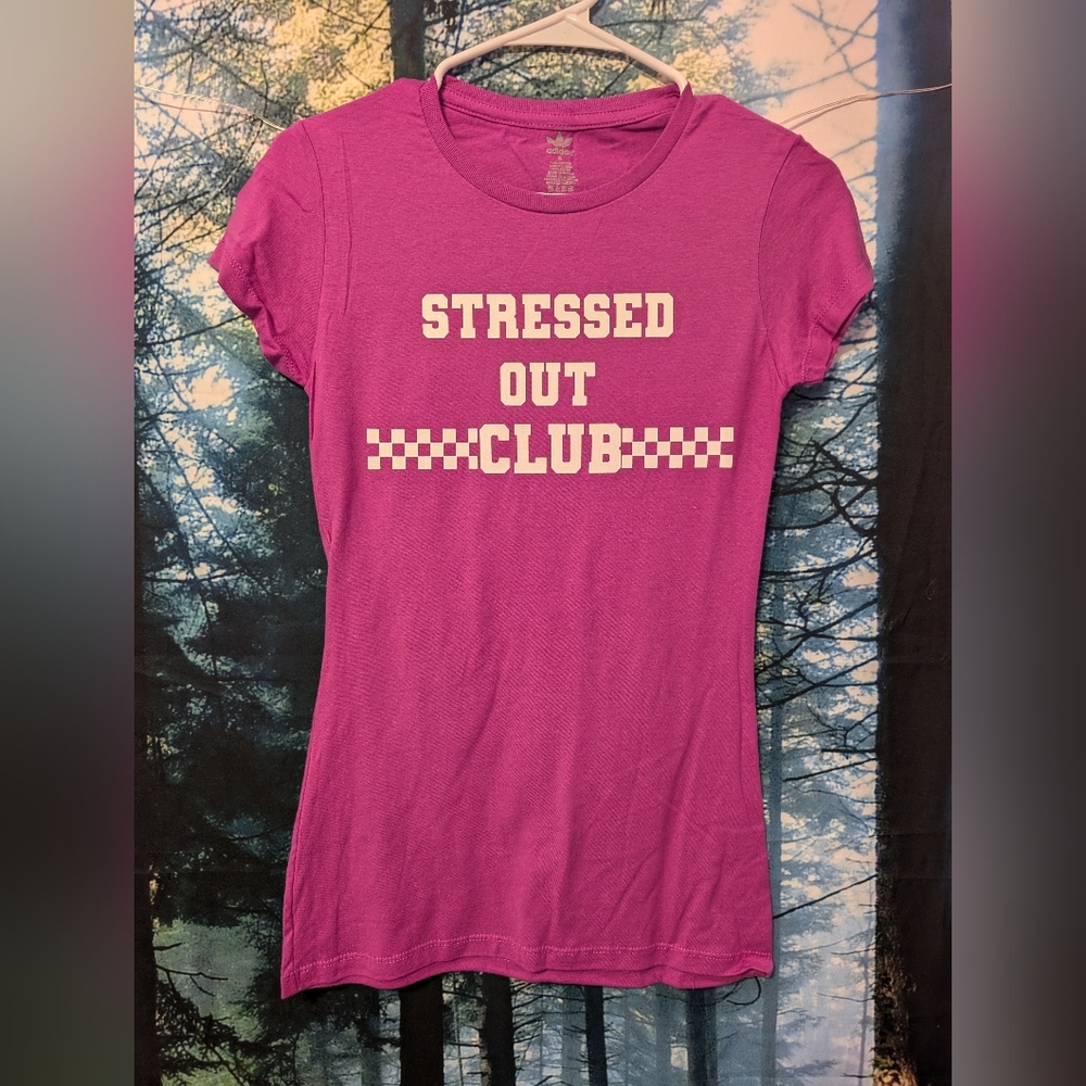 Adidas Magenta Cotton T-Shirt